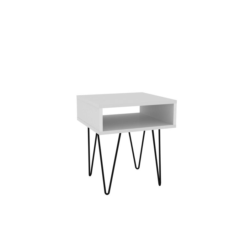 14.96" Nolita End Table with 1 Cubby White - Manhattan Comfort