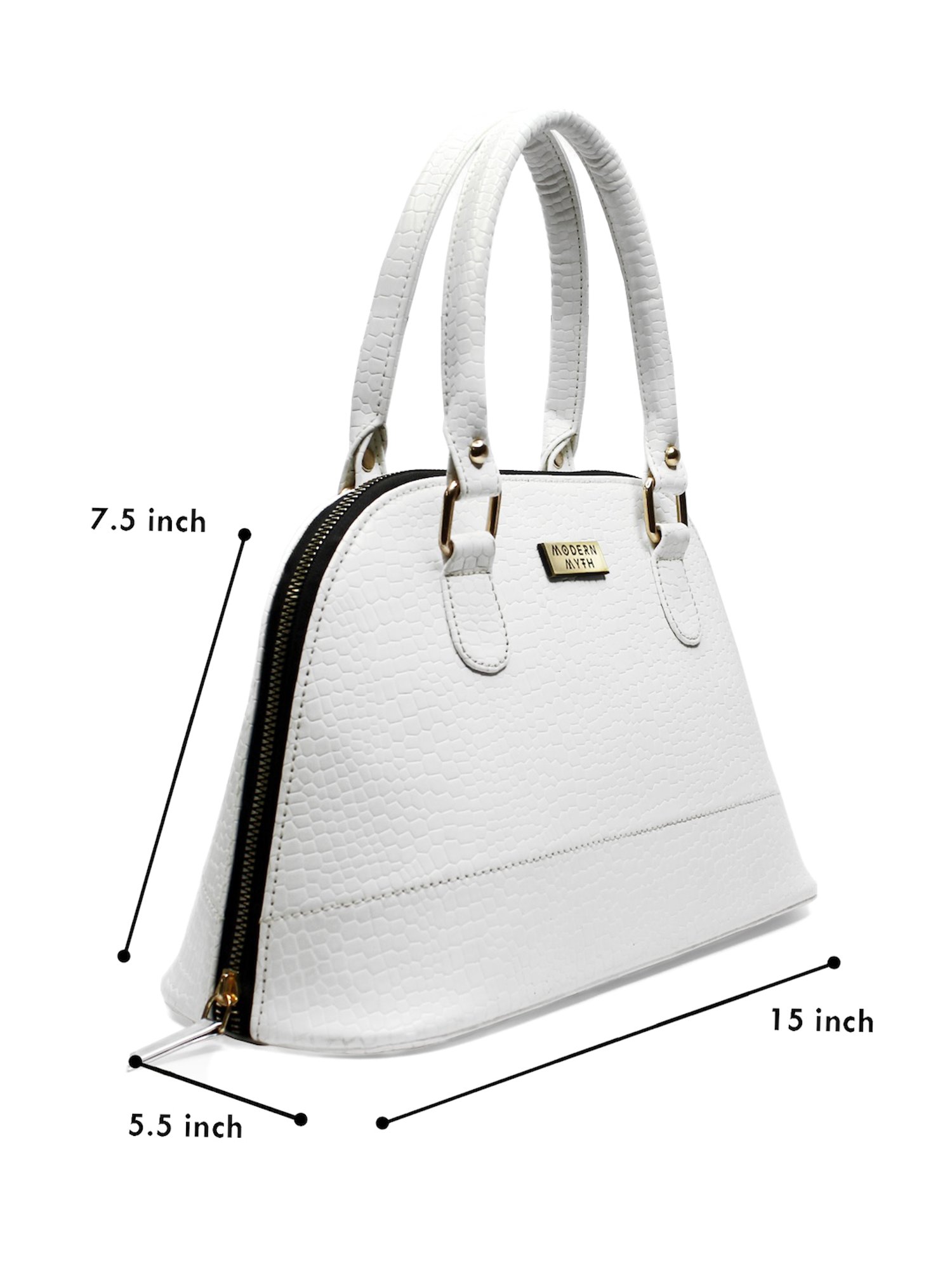 Modern Myth White Textured Medium Handbag
