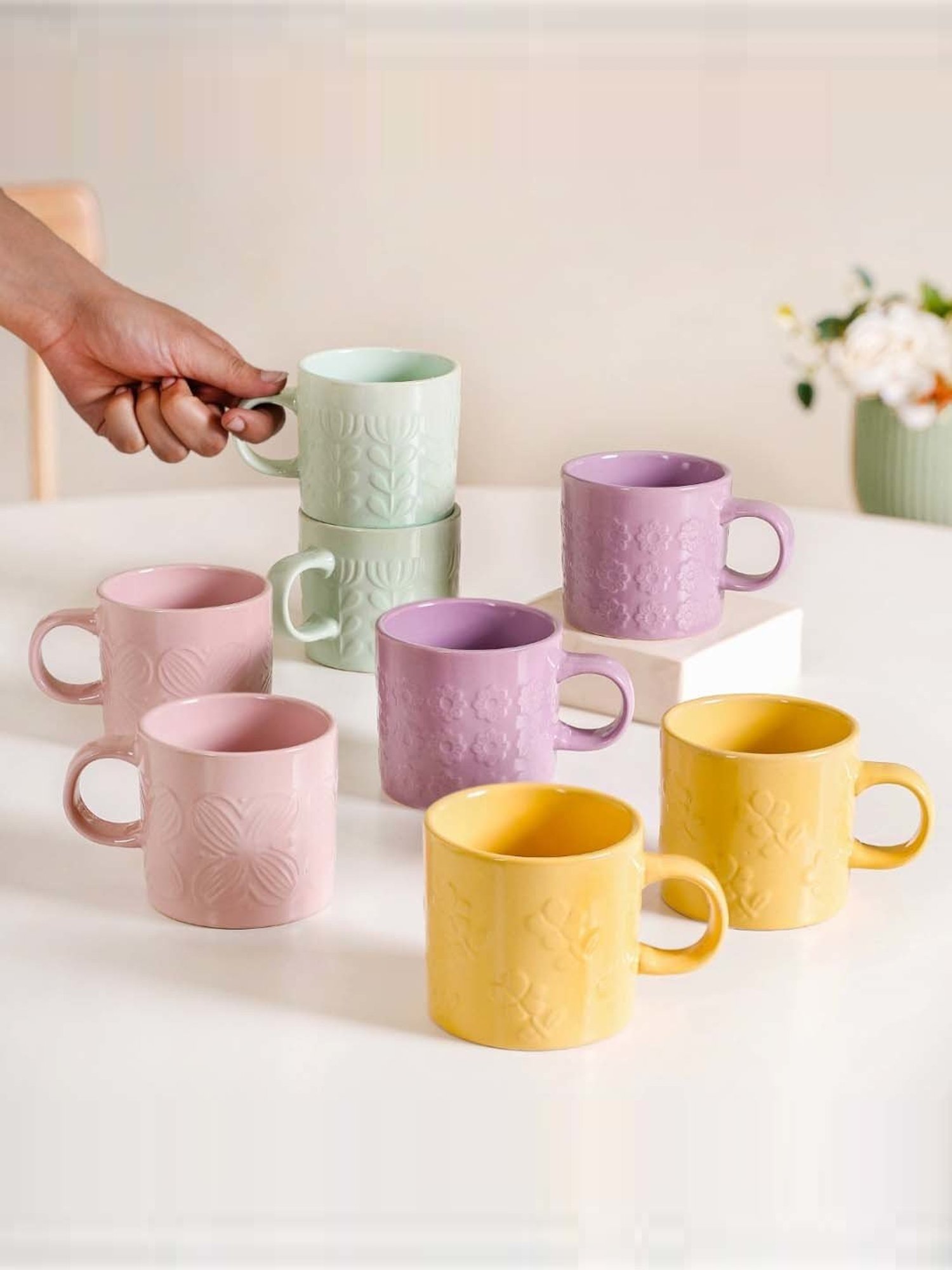 Nestasia Multicolour Mugs Set Of 8 220ml