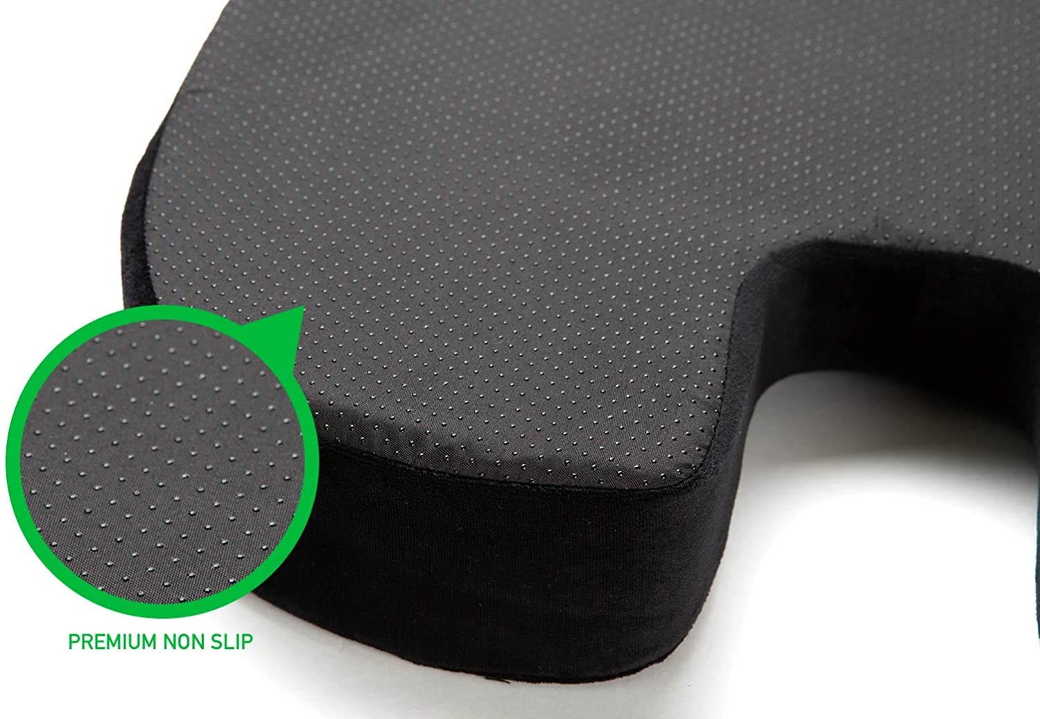 Mind Reader SEACUSH-BLK Pressure Relief for Lower Back, Arms, Non-Slip Orthopedic Ergonomically Cushion, Perfect for Office, Home, Car & More, Seat, Black