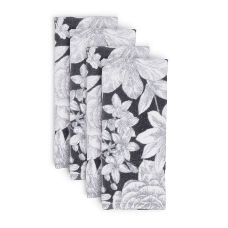 4pk Cotton Linear Floral Kitchen Towel Set - Town & Country Living