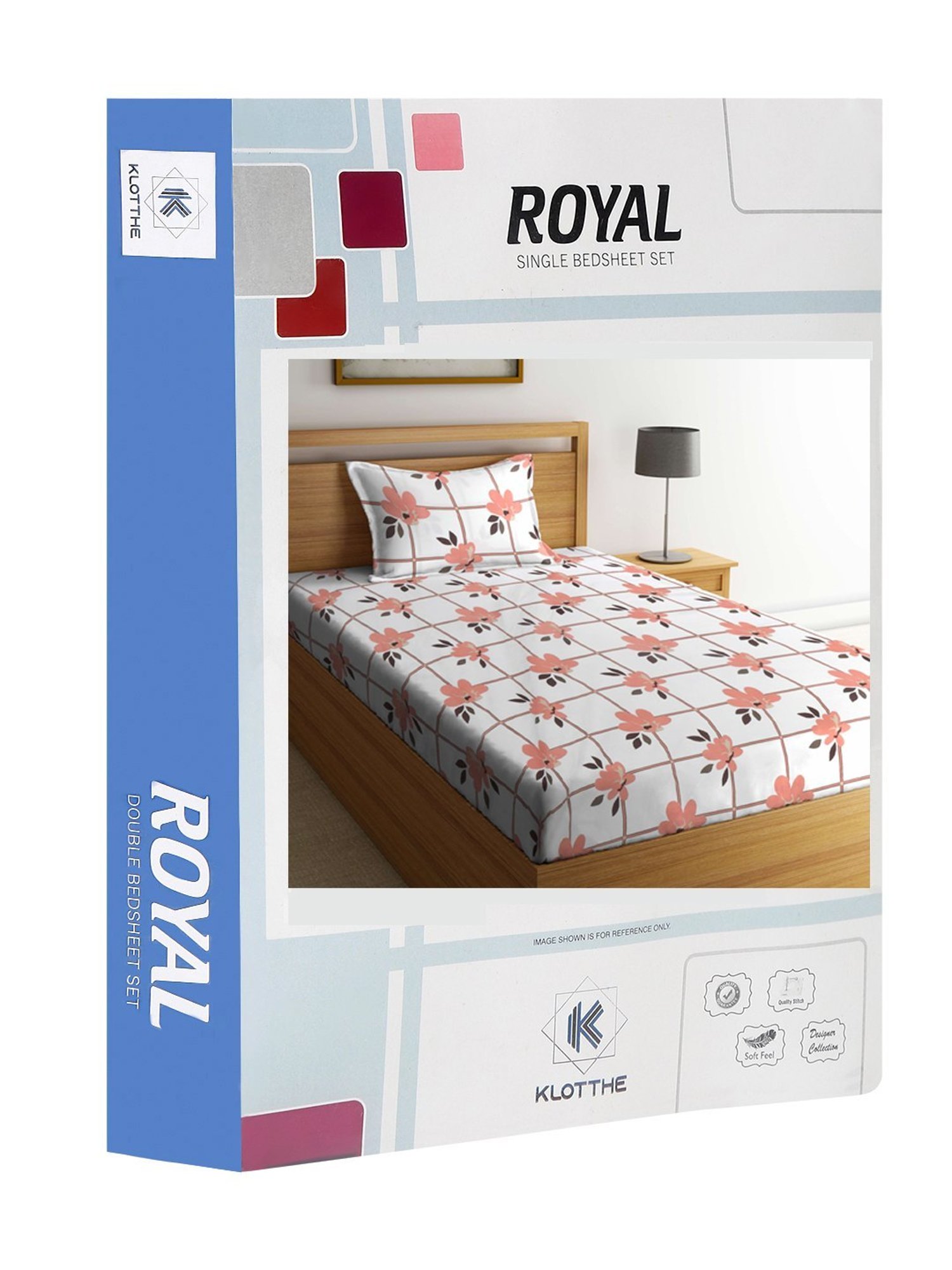 Klotthe Floral Peach 300 TC Cotton Blend Single Bed Sheet with Pillow Cover