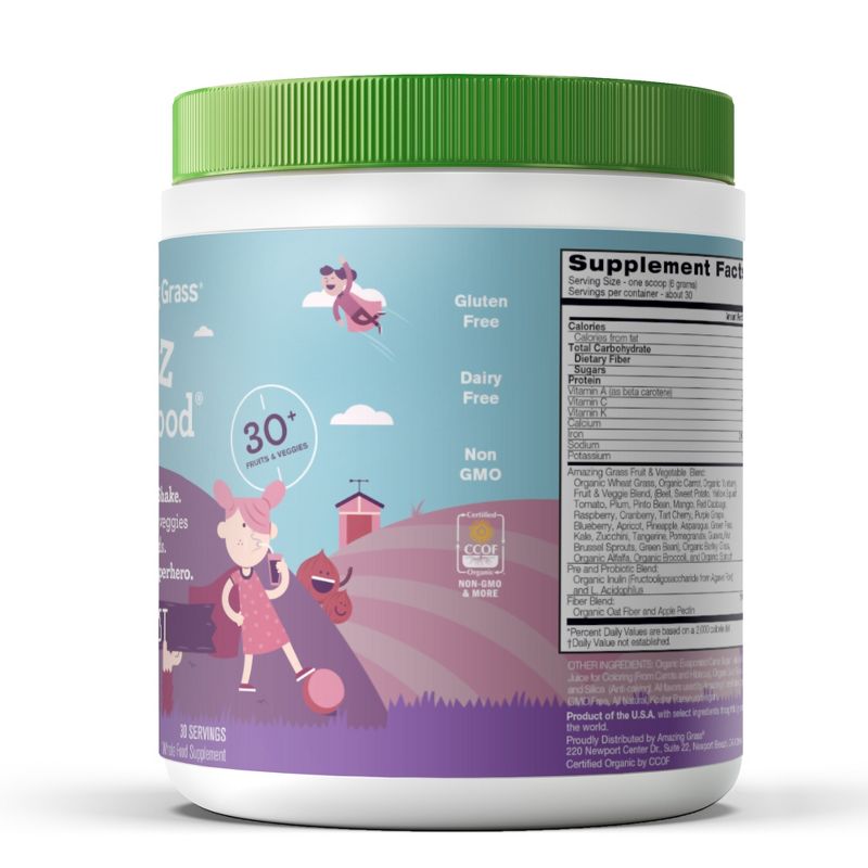 Amazing Grass Kidz Superfood Vegan Powder Berry 30 Servings