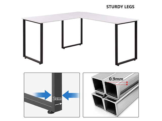 L-Shaped Desk Corner Computer Game Desk PC Laptop Desk Study Desk With CPU Storage Modern Desk With Large Workstation Gaming Desk Home Office Desk,White,GT70