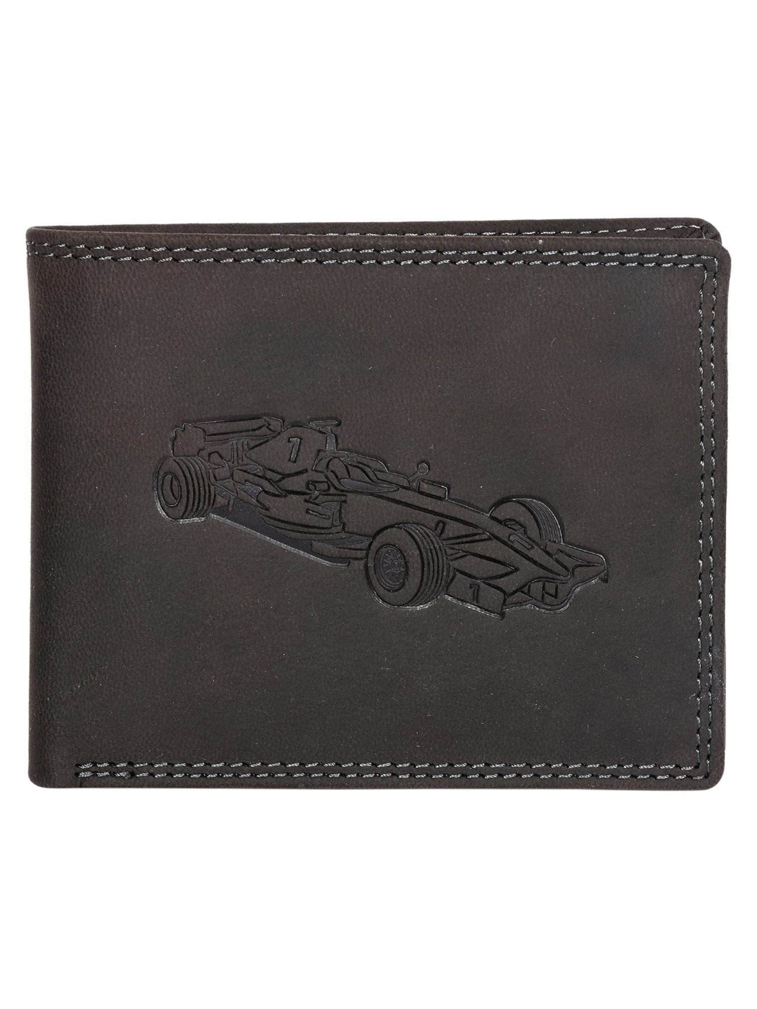 SASSORA ARLO Black Leather Textured Bi-Fold Wallet