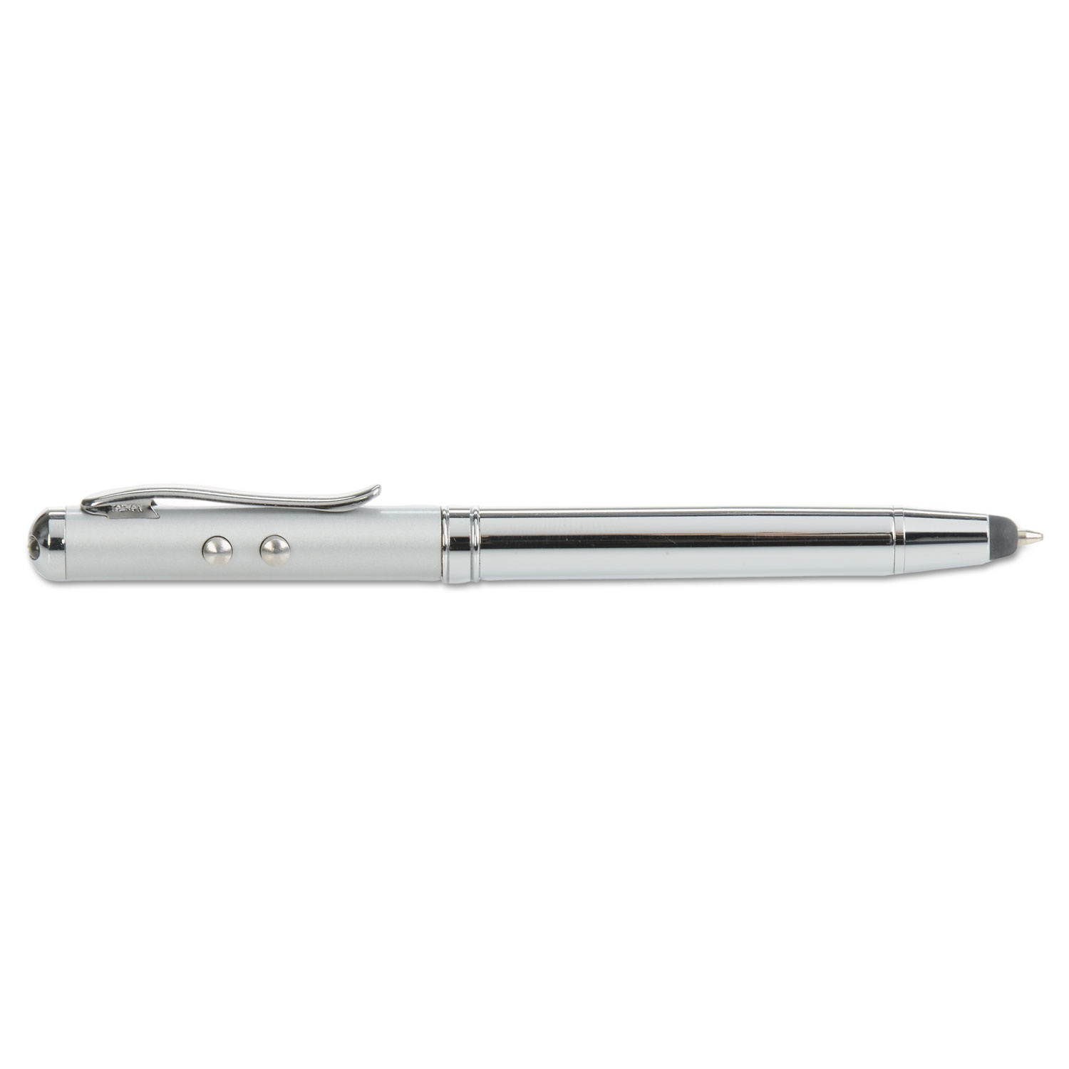 ACCO BRANDS 4-In-1 Laser Pointer With Stylus/pen/led Light, Class 2, Projects 984 Ft, Silver