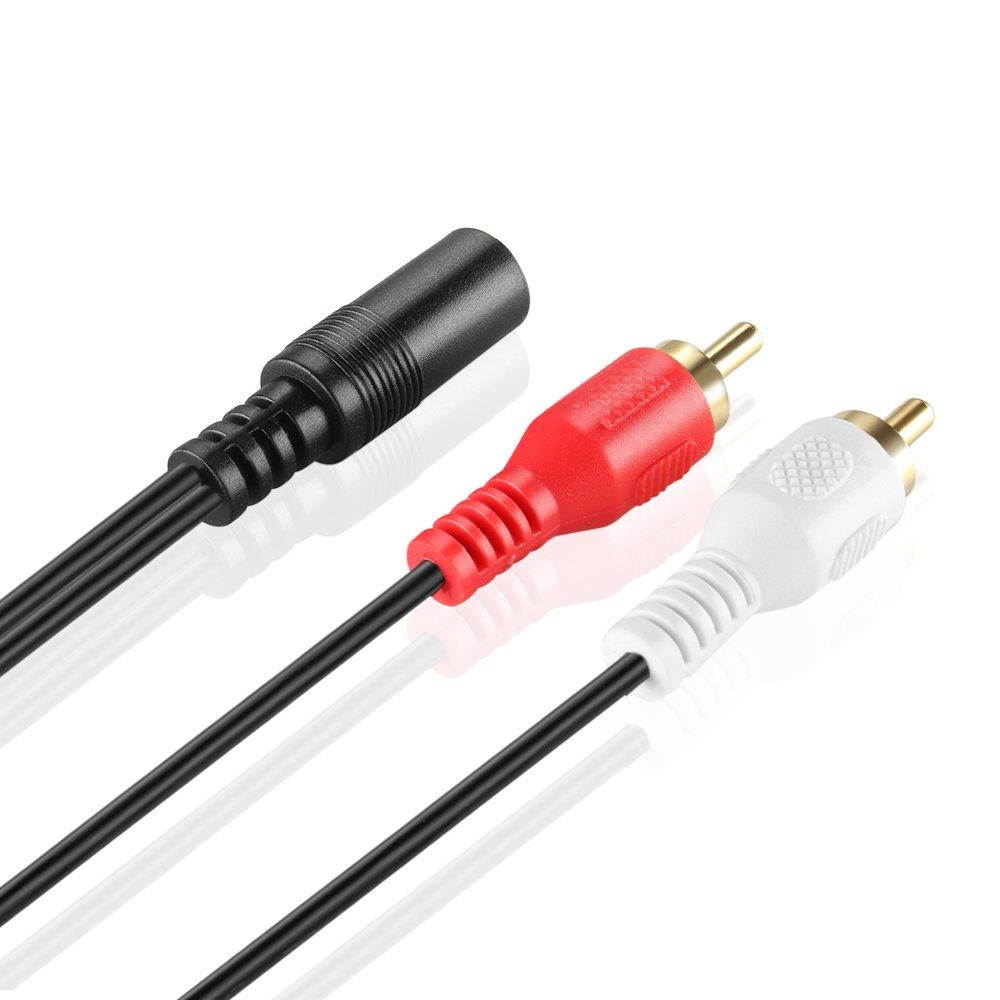 TNP 3.5mm to RCA Stereo Audio Cable Adapter (1.5FT) - 3.5mm Female to Stereo RCA Male Bi-Directional AUX Auxiliary Male Headphone Jack Plug Y Splitter to Left/Right 2RCA Male Connector Wire Cord