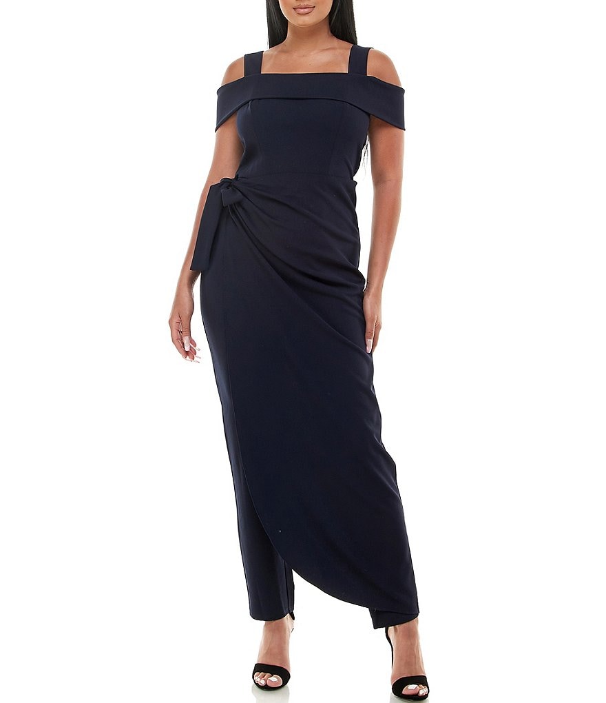 Marina Off-the-Shoulder Sarong Jumpsuit