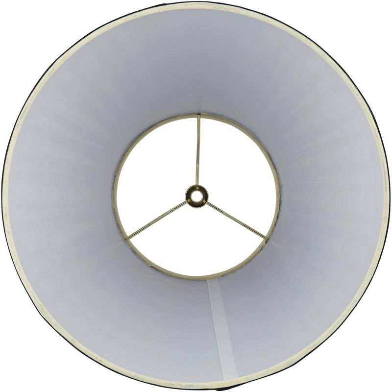 Springcrest Black Linen Medium Box Pleat Empire Lamp Shade 7" Top x 14" Bottom x 11" Slant x 11" High (Spider) Replacement with Harp and Finial