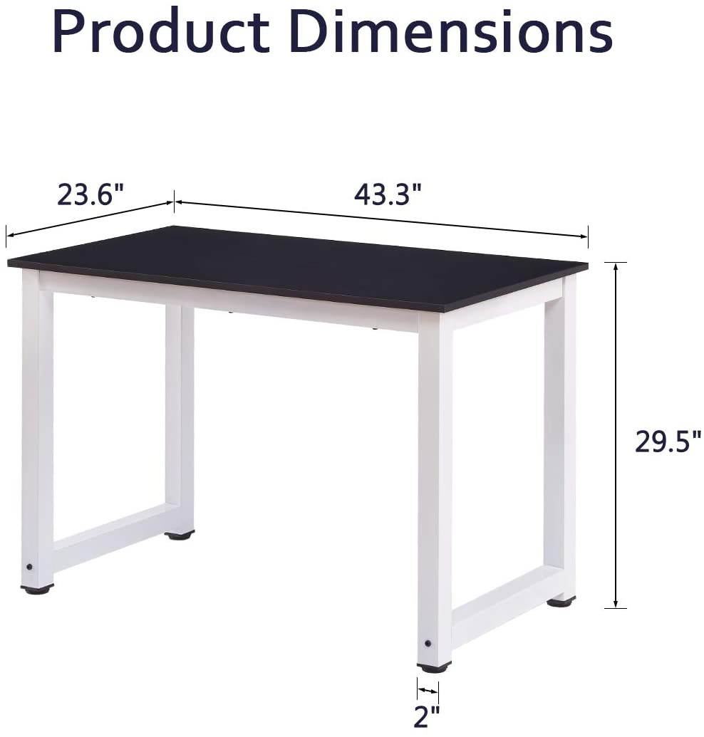 Lifetech Computer Desk 43.3" Modern Study Writing Desk for Home Office Simple Small Desk for Small Spaces, Black