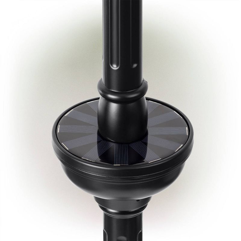 Alpine 75" Solar Glass Light Ball Metal Lamp Post Black