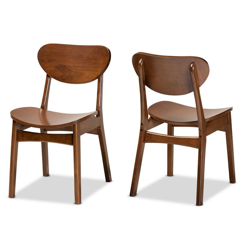 2pc Katya Wood Dining Chair Set Brown - Baxton Studio