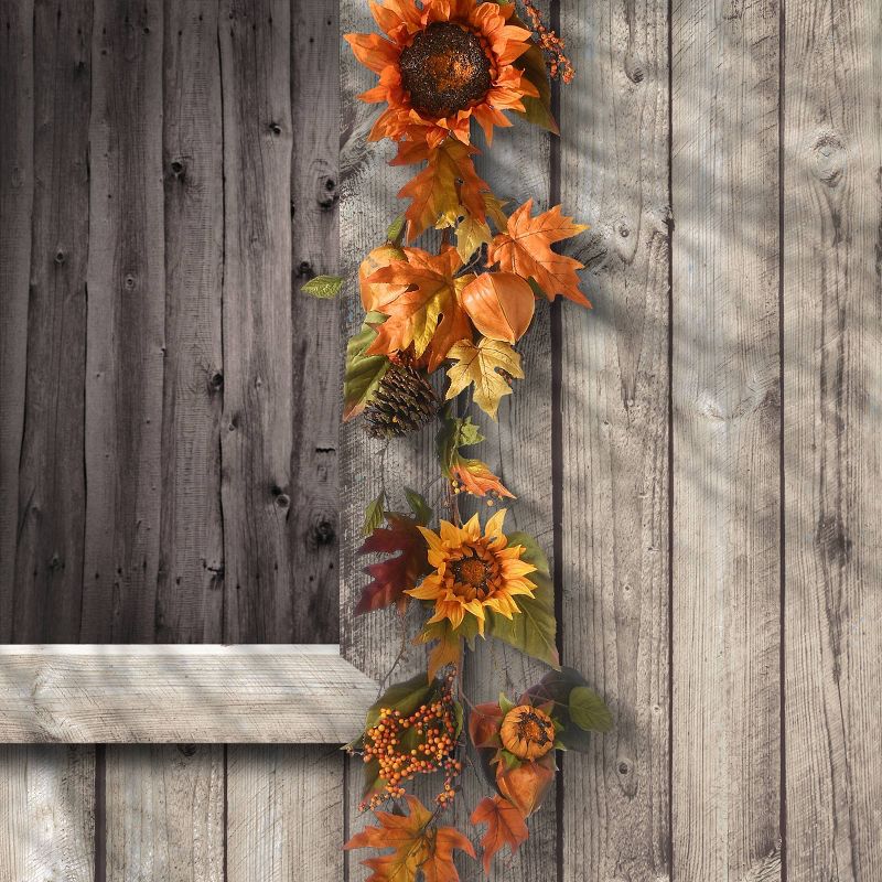 National Tree Company Sunflower Garland Red/Orange (72")