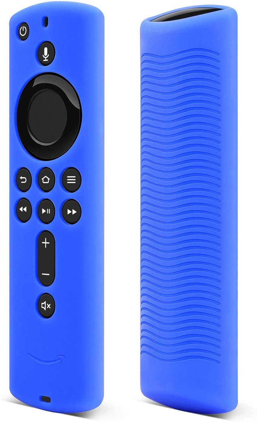TNP Silicone Remote Protective Case Cover Skin for Fire TV Stick 4K/ Fire TV Cube/Fire TV (3rd Gen) Compatible with All New 2nd Gen Alexa Voice Remote Control, Anti-Slip Water-Resistant, Blue
