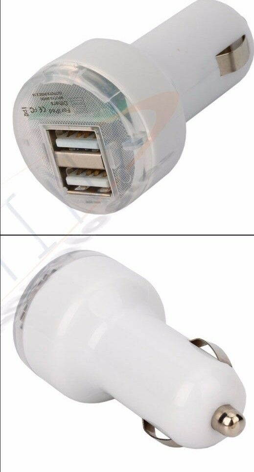 LOT 20 Dual USB 2 Port Car Charger white for iPhone 4 5 6  S2 S3 S6 S5 S4