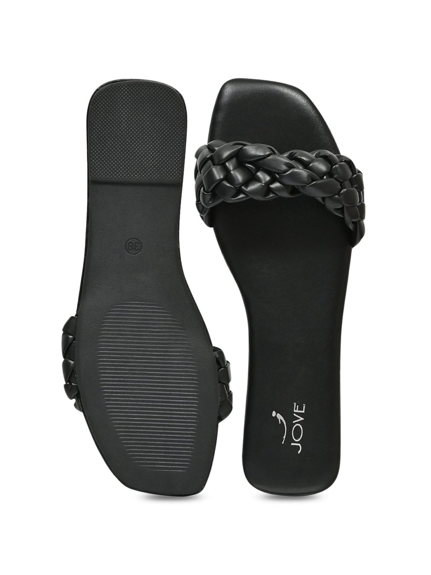 Jove Women's Black Casual Sandals