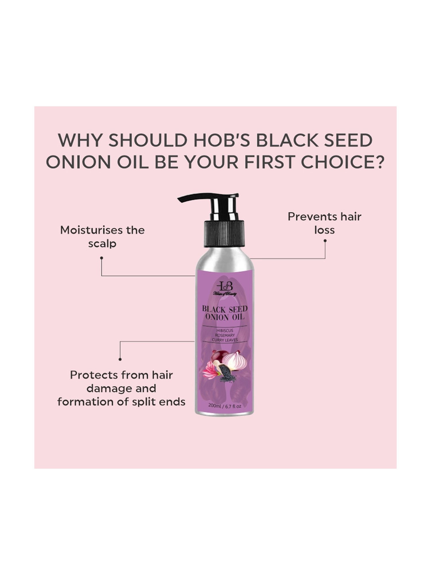 House of Beauty Black Seed Onion Oil - 200 ml