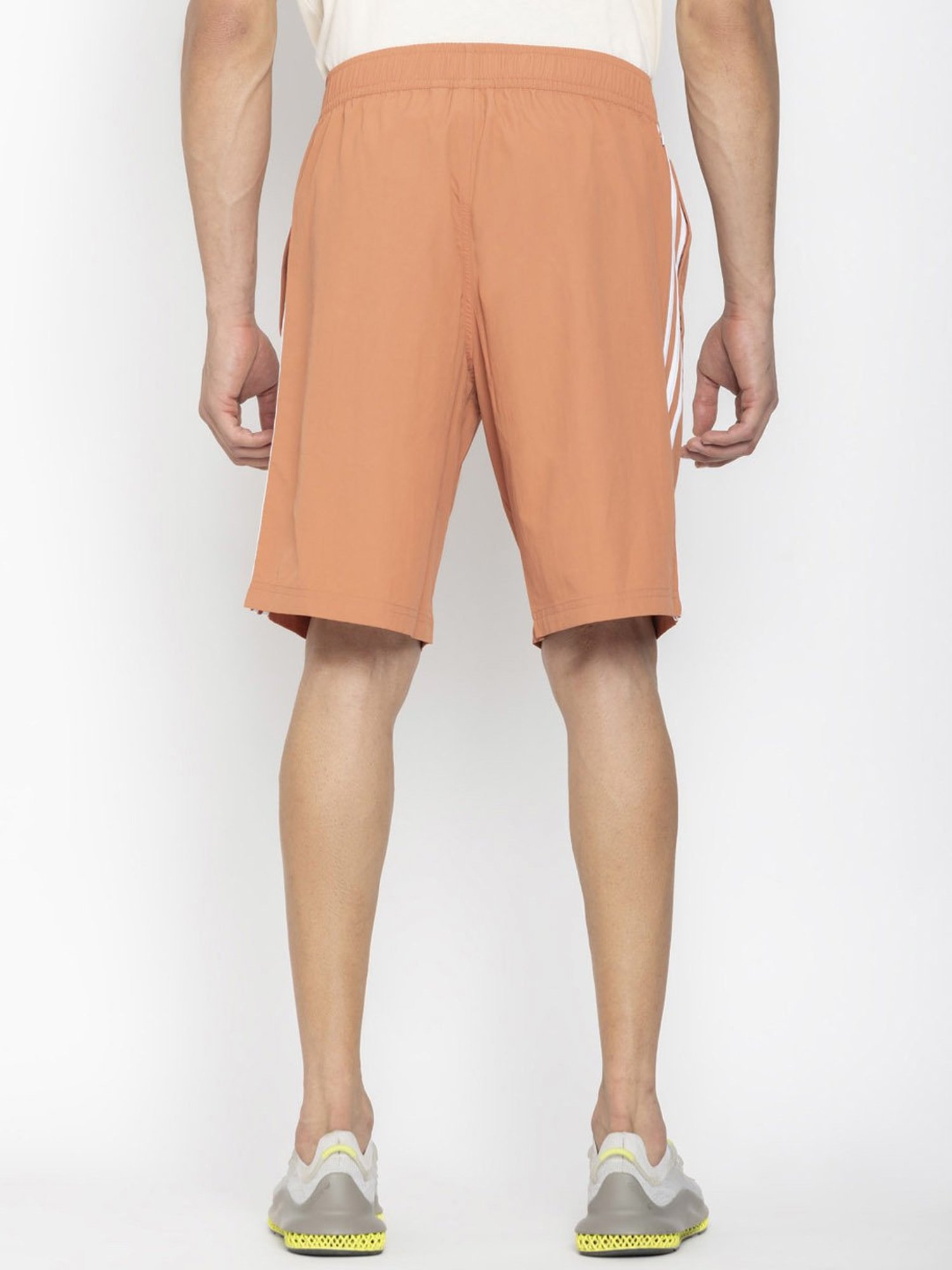 Adidas Originals Peach Regular Fit Striped Swim Shorts