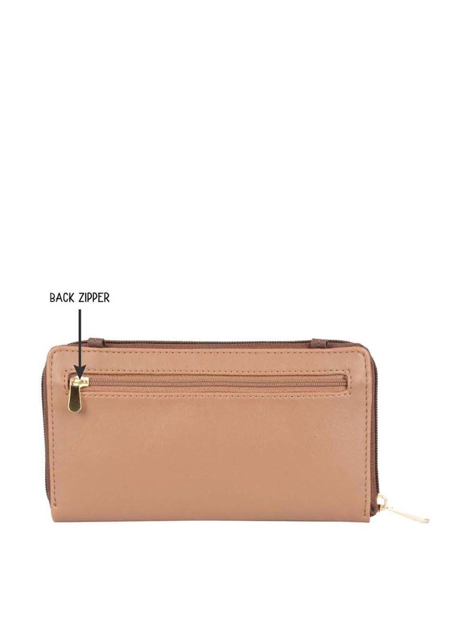 Baggit Brown Color Block Zip Around Wallet for Women