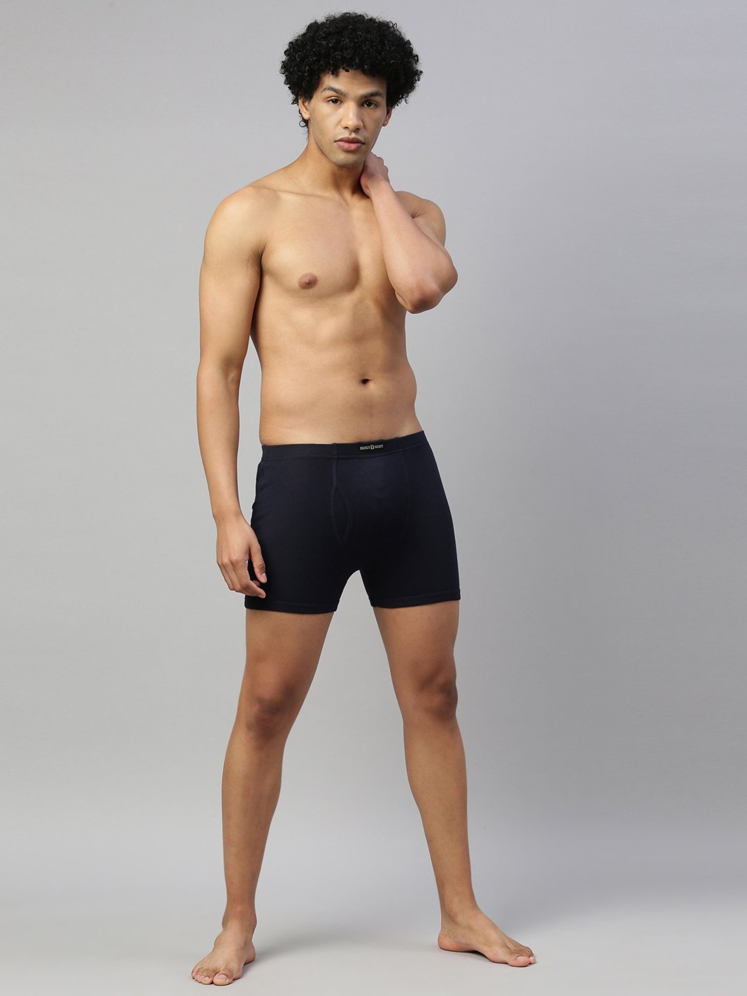 DIXCY SCOTT MAXIMUS Black & Navy Cotton Regular Fit Trunks - Pack Of 2