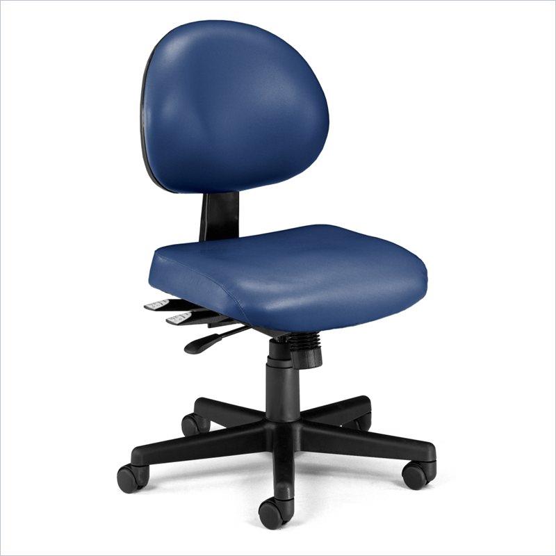 Vinyl Twenty-Four Hour Adjustable Computer Task Chair (Navy)