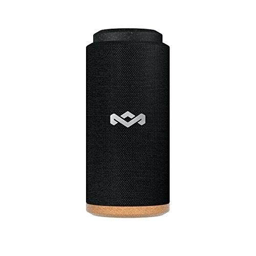 house of marley, no bounds sport, outdoor speaker | 12hour battery life, water & dustproof ip67 | buoyant, quick charge, wireless dual speaker pairing, auxin, carabiner clip for travel | black