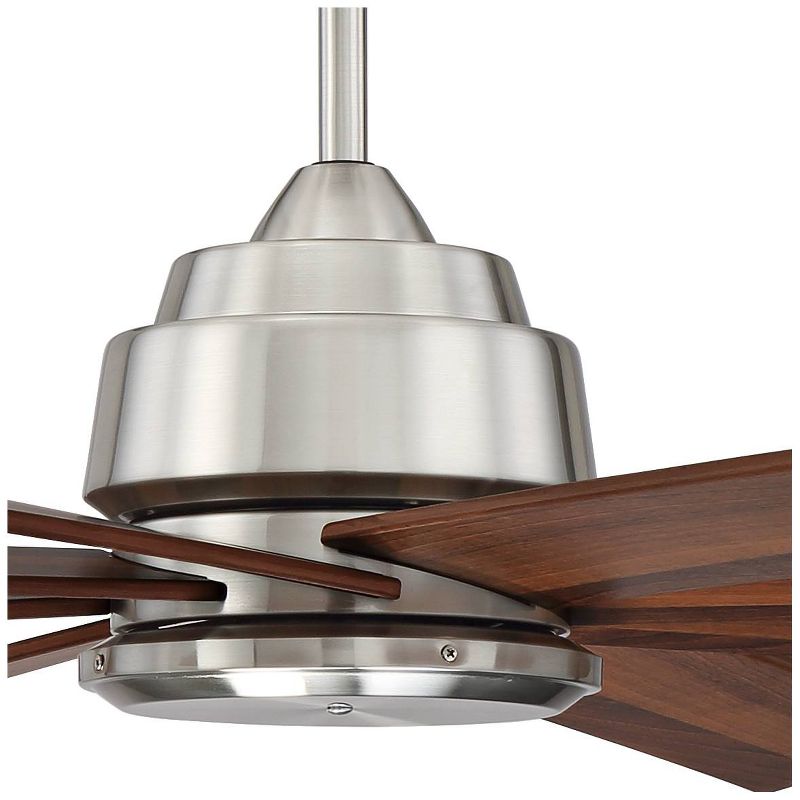 60" Casa Vieja Modern Ceiling Fan with Remote Brushed Nickel Walnut Blades for Living Room Kitchen Bedroom Family Dining