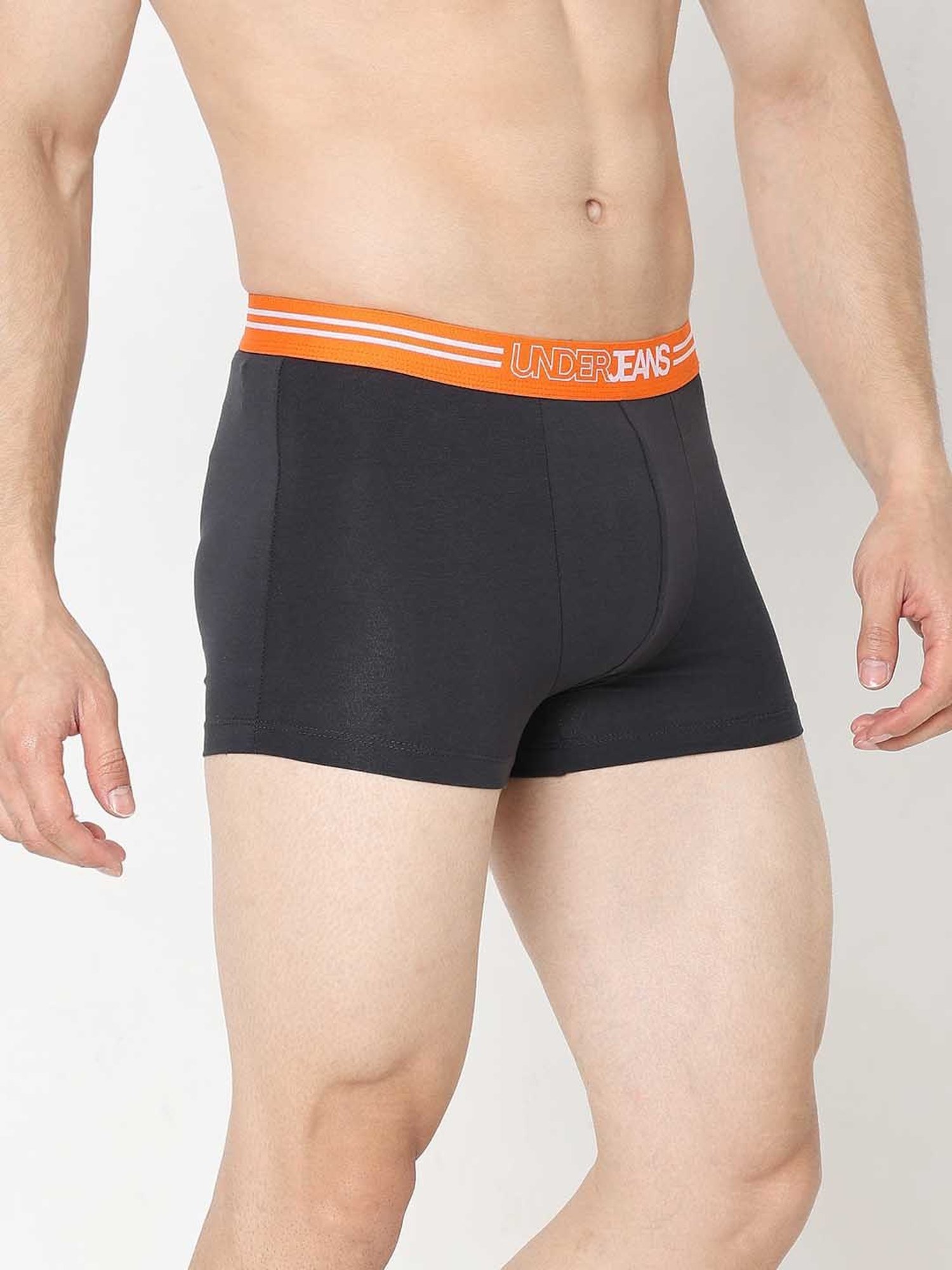 UnderJeans by Spykar Dark Grey Regular Fit Trunks