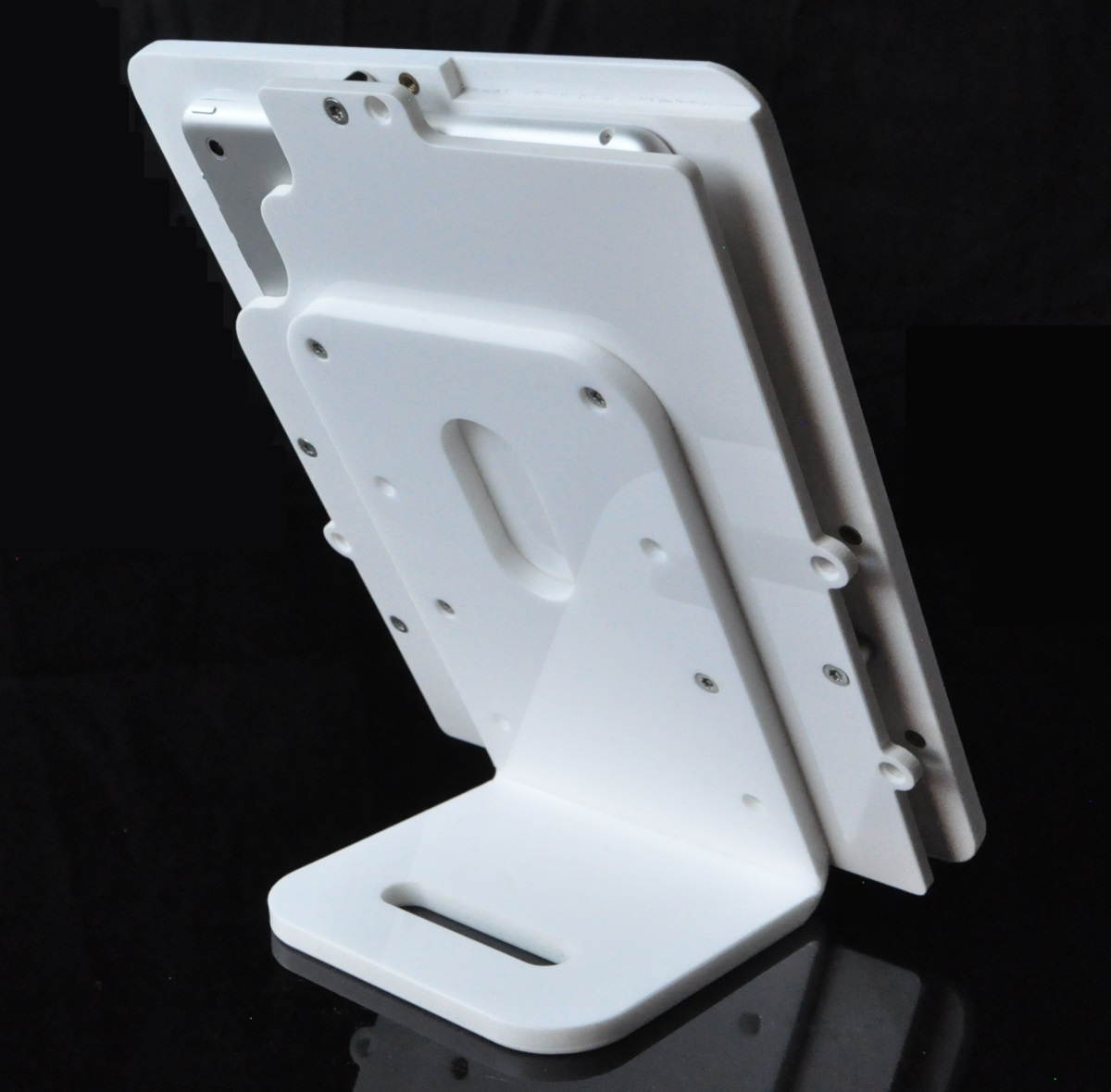 White iPad mini 1/2/3 desktop kit for PayPal, Amazon, PayAnywhere, ID Tech Shuttle card readers