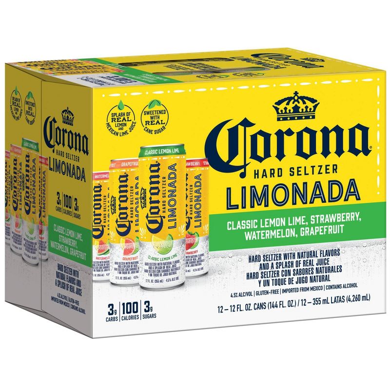 Corona Hard Seltzer Limonata Variety Pack - 12pk/12 fl oz Slim Cans