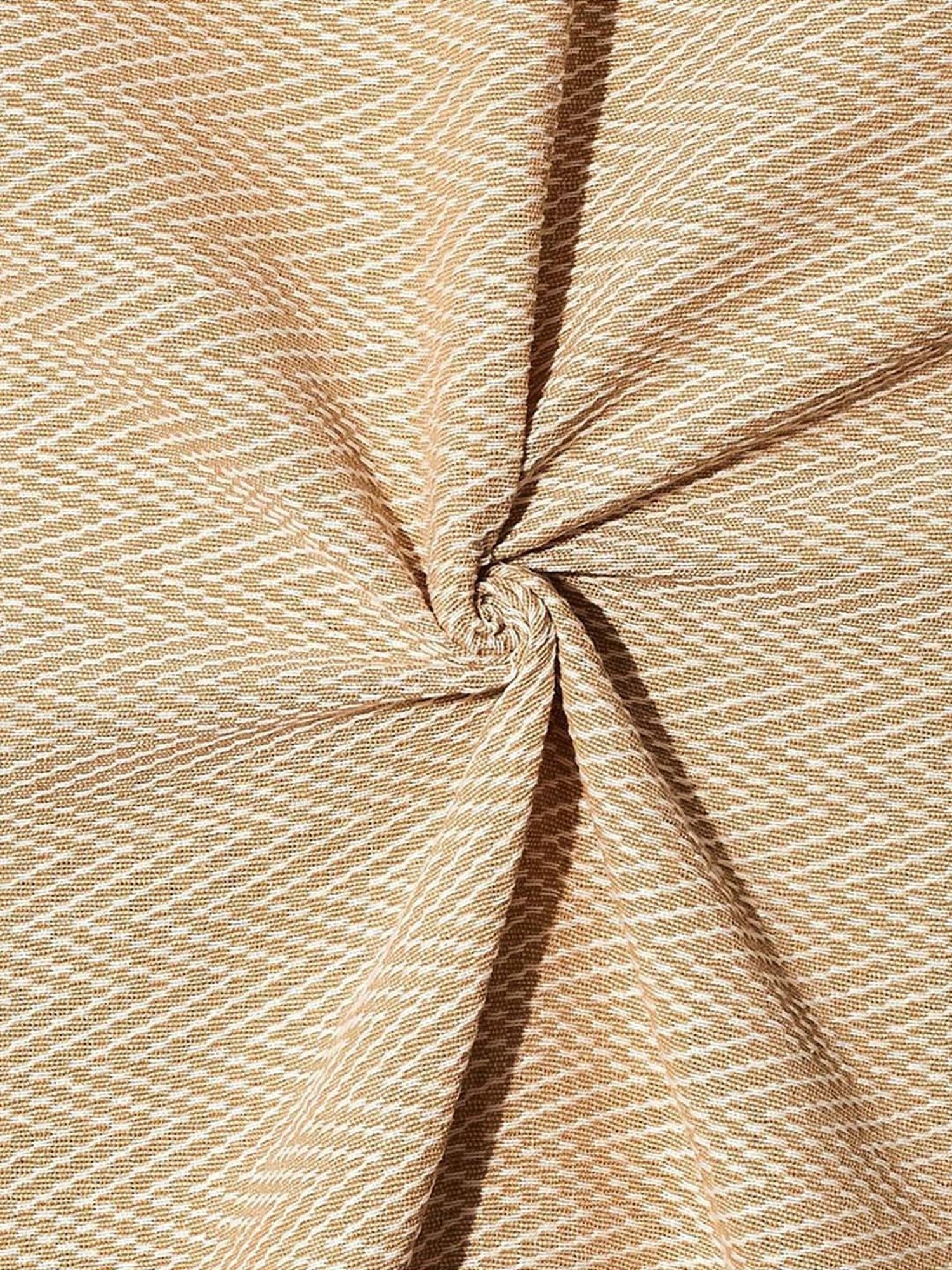 Fabindia Home Azig Beige Cotton 120 TC Double Bed Cover