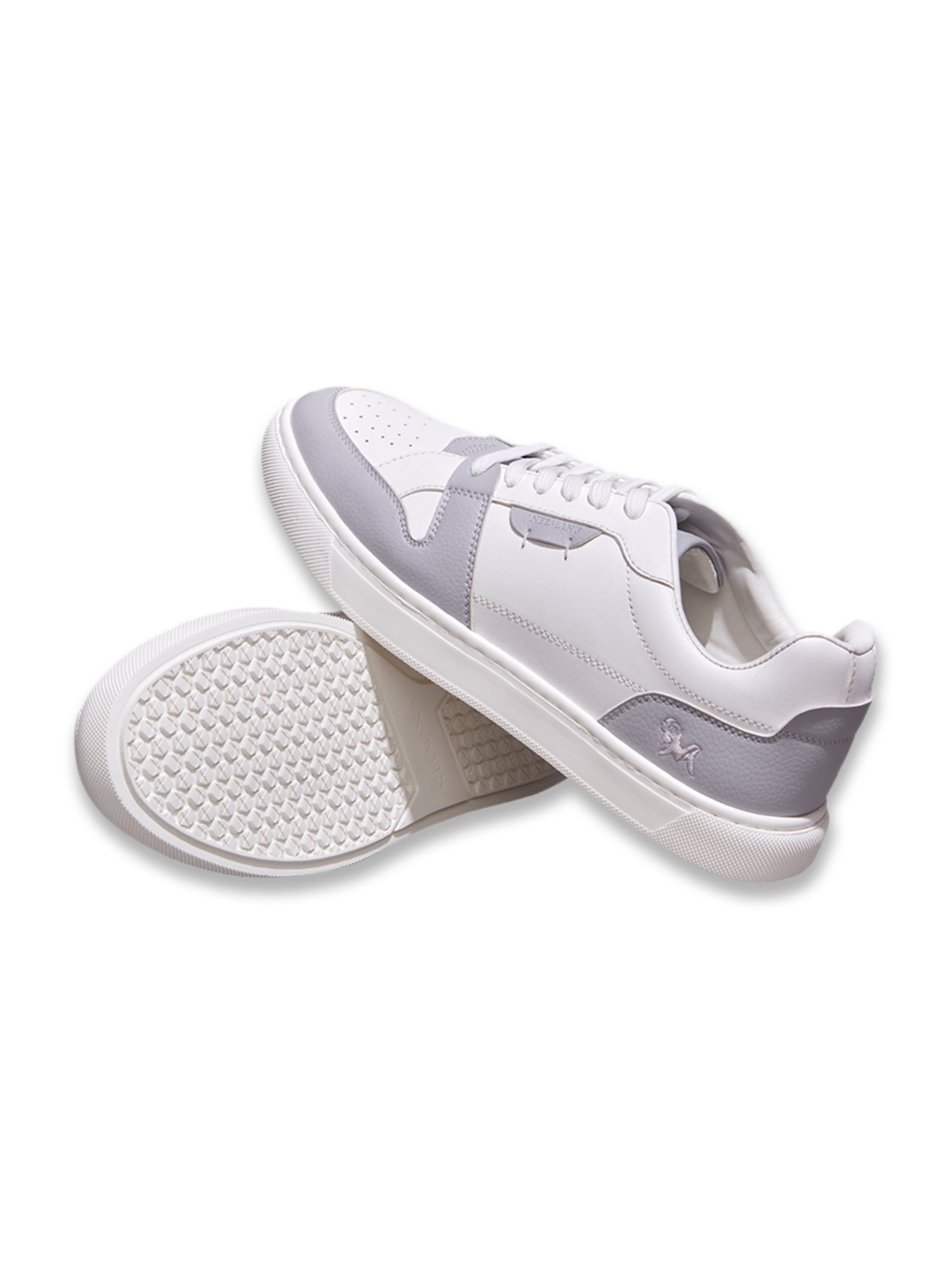 Neemans Men's Retro Slick Grey & White Casual Sneakers