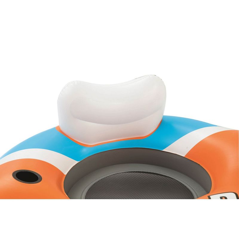 Bestway 43115E CoolerZ Rapid Rider 101" 4 Person Inflatable Water Island Lounge River Raft Lake Float Tube with 4 Cupholders and 2 Built-In Coolers