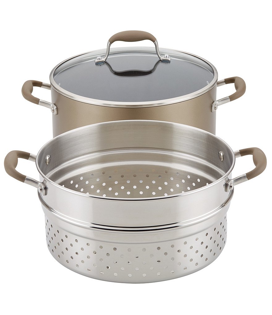 Anolon Advanced Home Hard-Anodized Nonstick Wide Stockpot with Multi-Function Insert