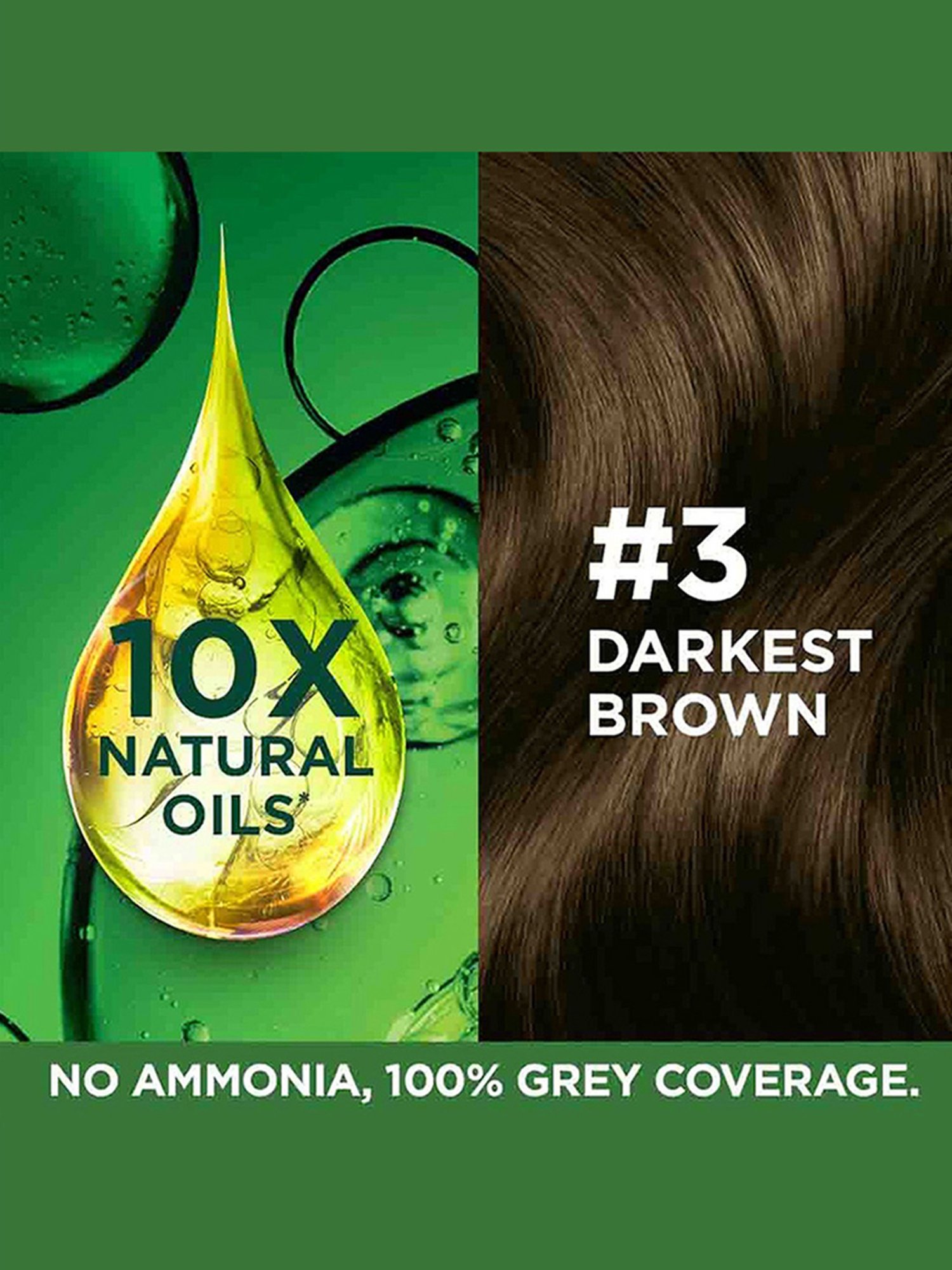 Garnier Color Naturals Creme Hair Color Shade 3 Darkest Brown - 70 ml + 60 gm
