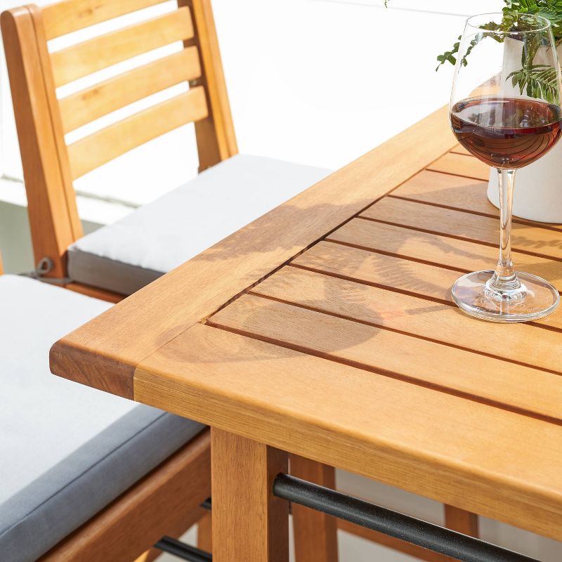 Gloucester Contemporary Wood Rectangle Patio Bar Table - Vifah