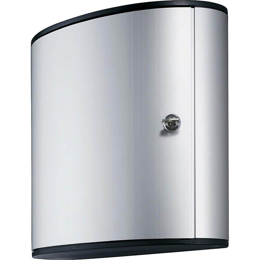 Durable Locking Key Cabinet 36-Key Brushed Aluminum Silver 11 3/4 x 4 5/8 x 11