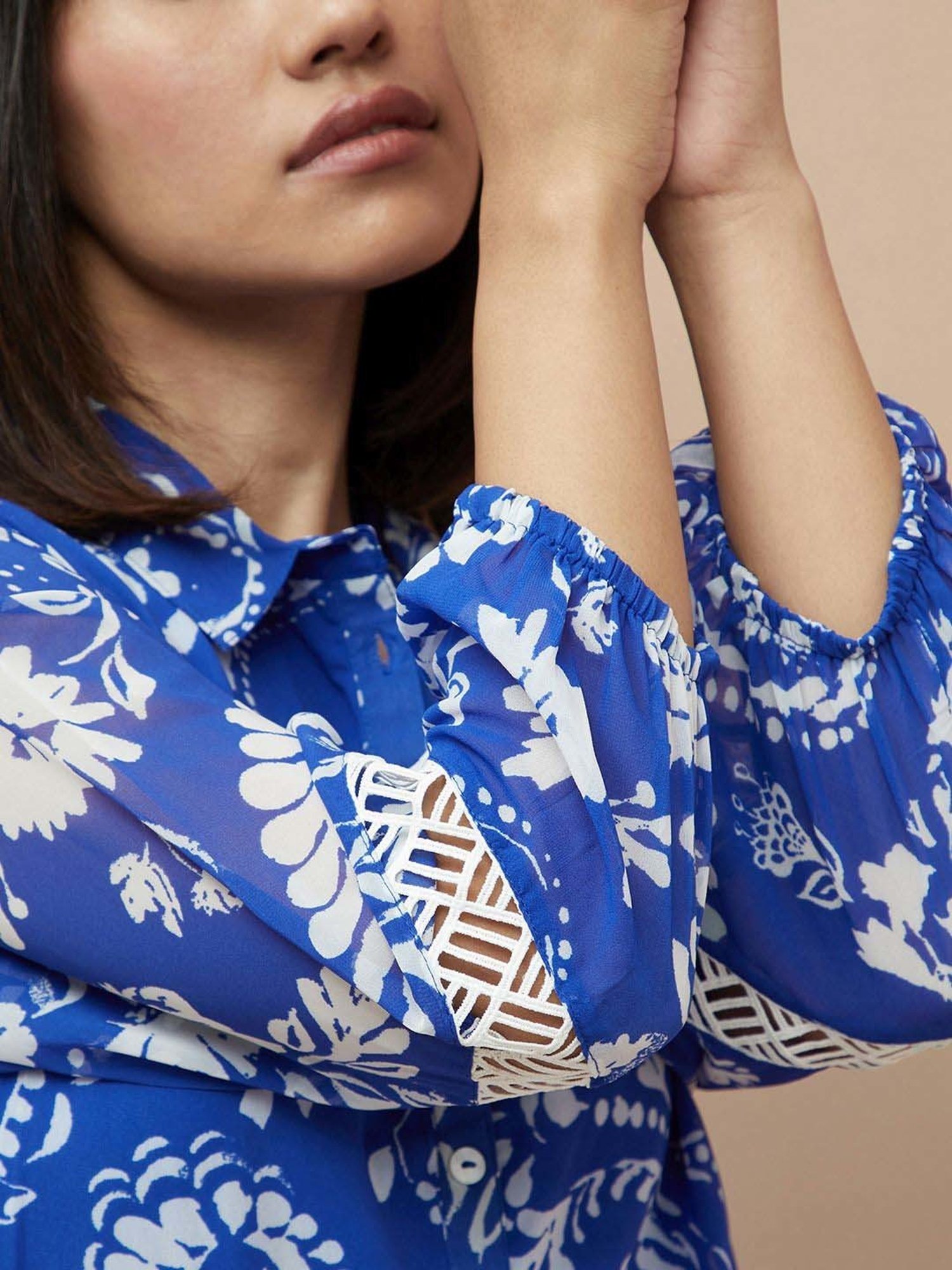 Colour Me by Melange Blue Printed A-Line Dress