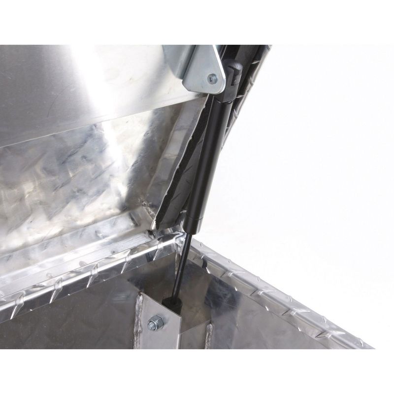 Lund Inc 9760 60 Inch Aluminum Weatherproof Side Mount Bin Truck Bed Lockable Tool Box Storage Organizer with Hinged Fixed Lid, Brite Silver