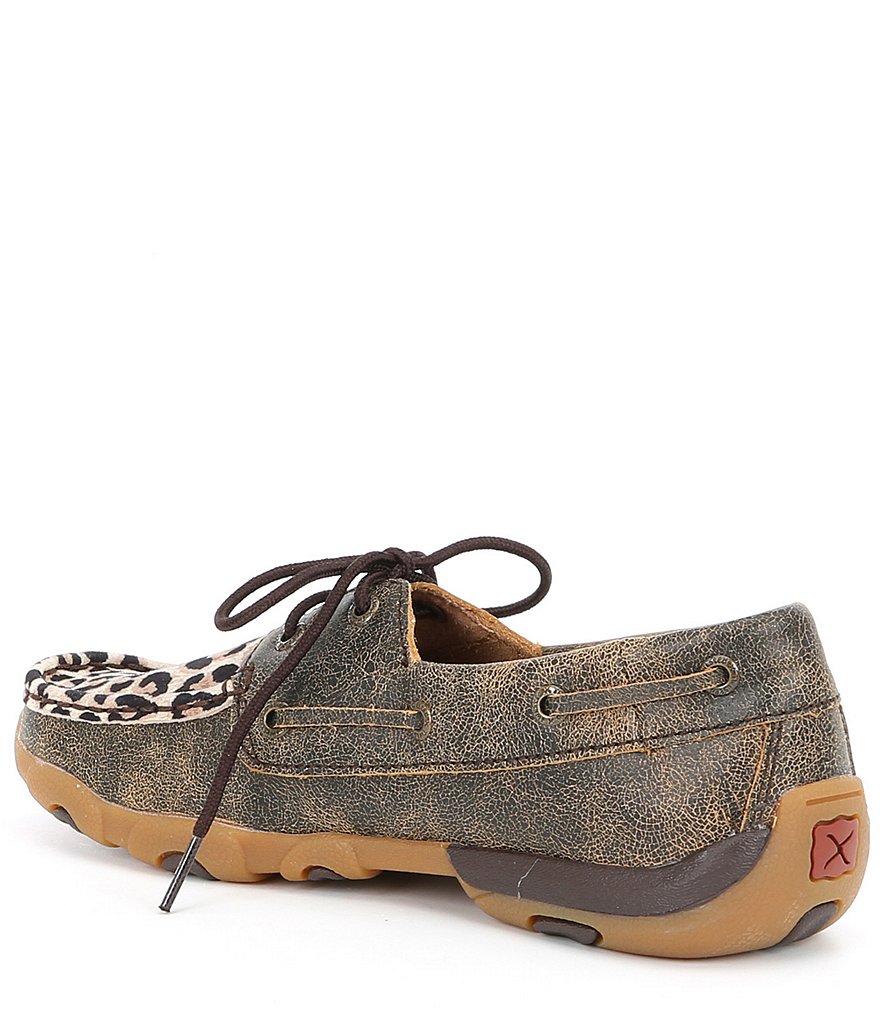 Twisted X Women's Leopard Boat Driving Mocs