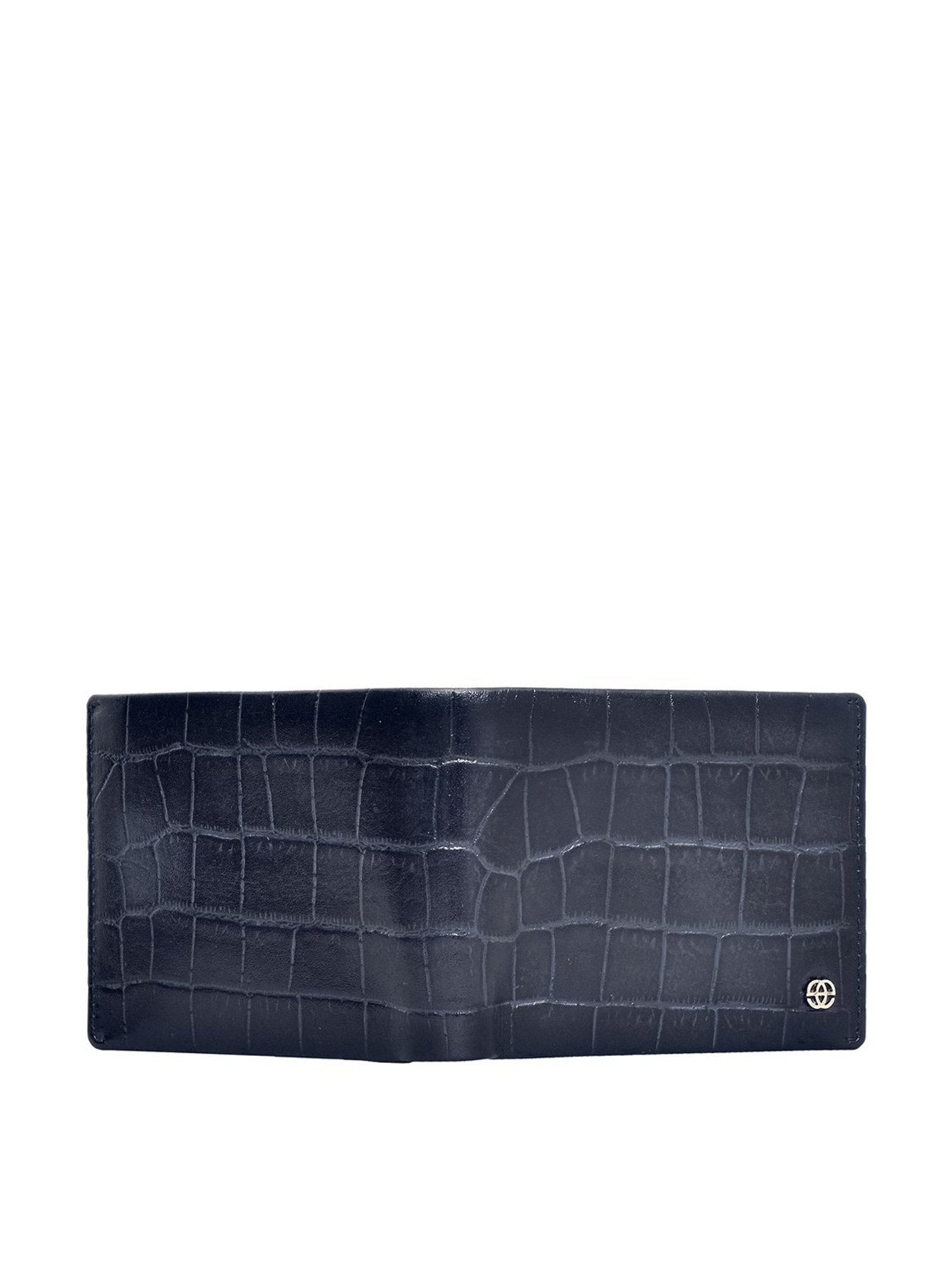 Eske Navy Casual Leather Bi-Fold Wallet for Men