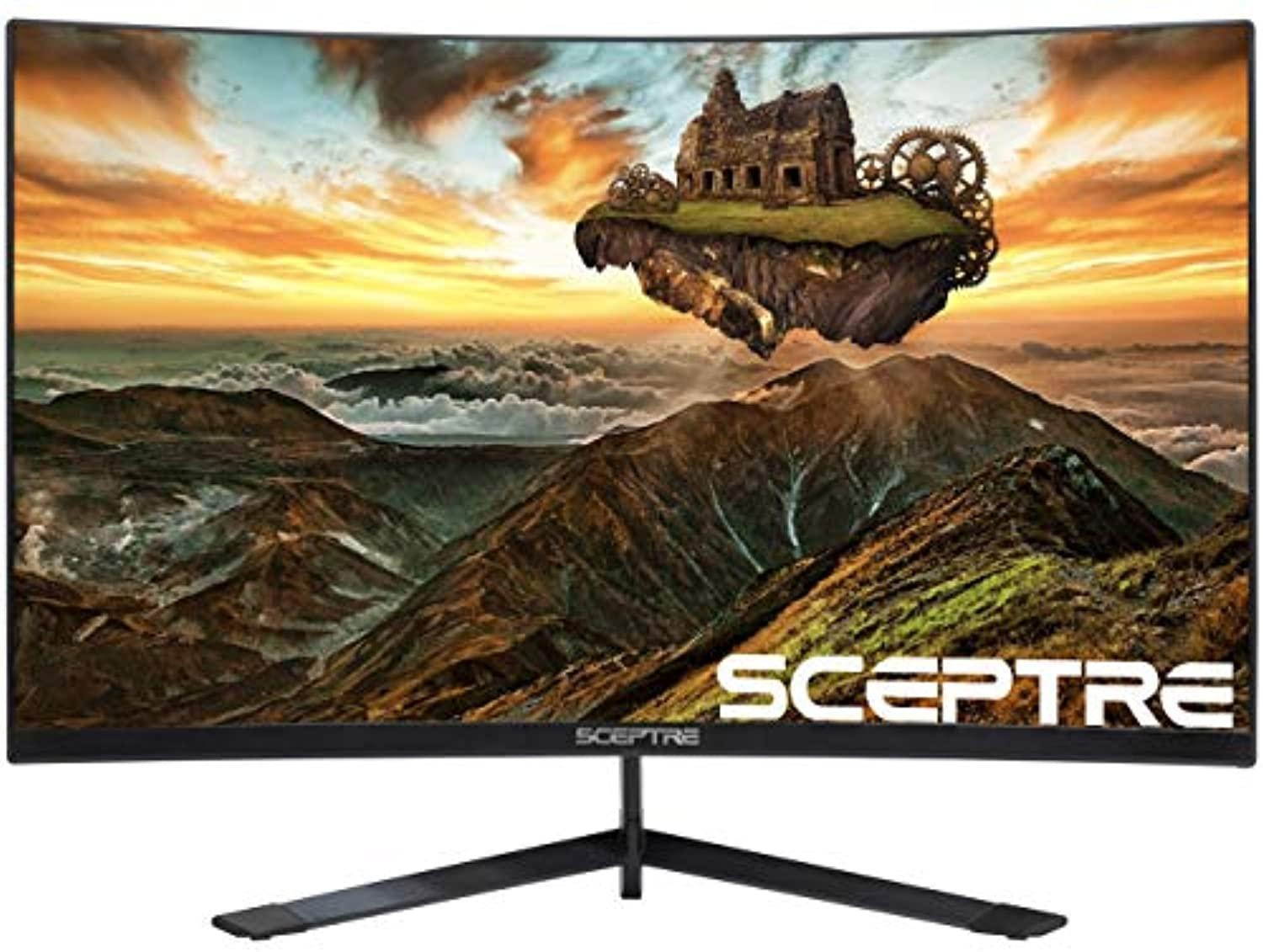 sceptre curved 27" gaming monitor up to 165hz displayport 144hz hdmi edge-less amd freesync premium, build-in speakers machine