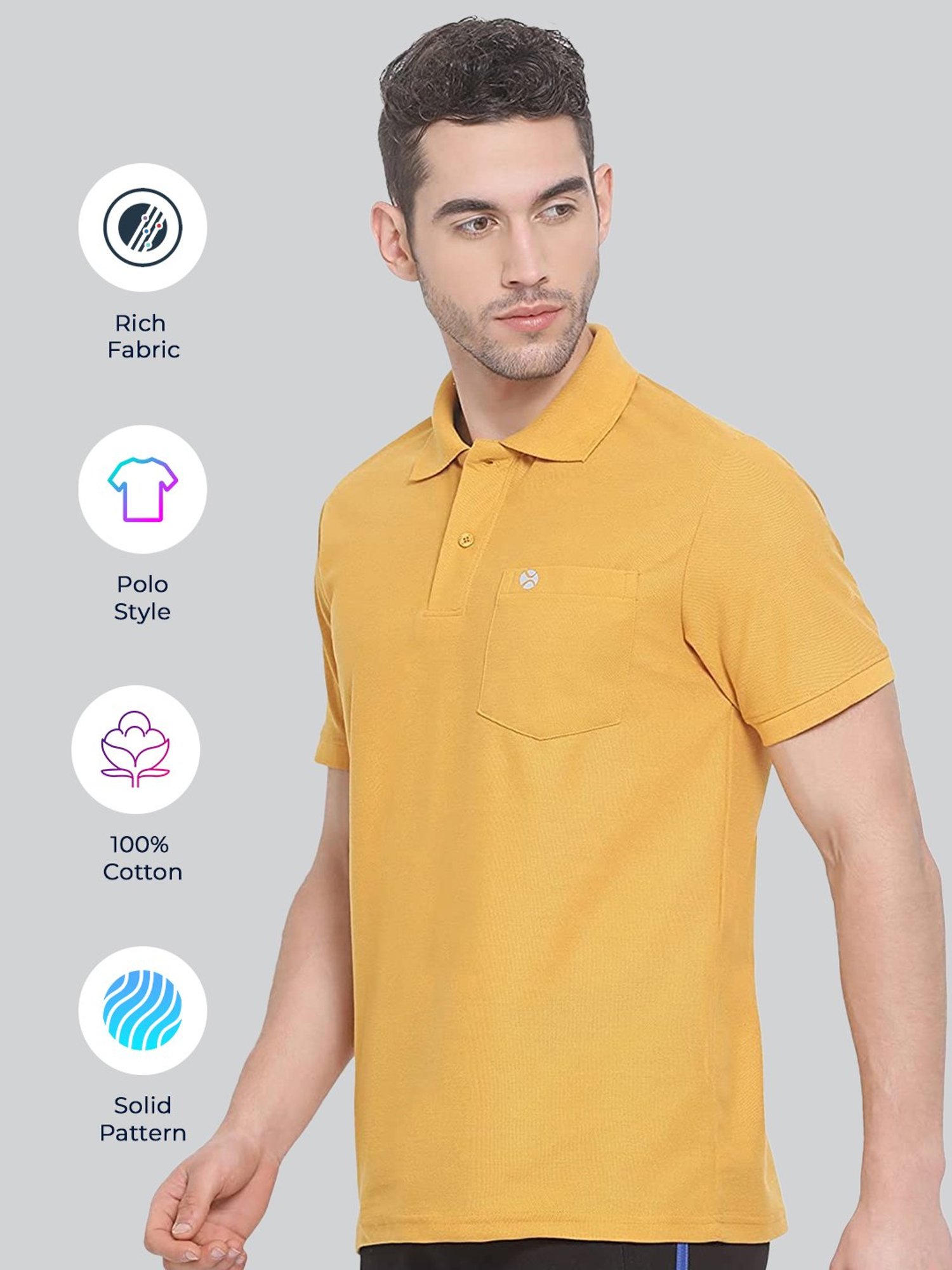 Lux Nitro Mustard Regular Fit Polo T-Shirt