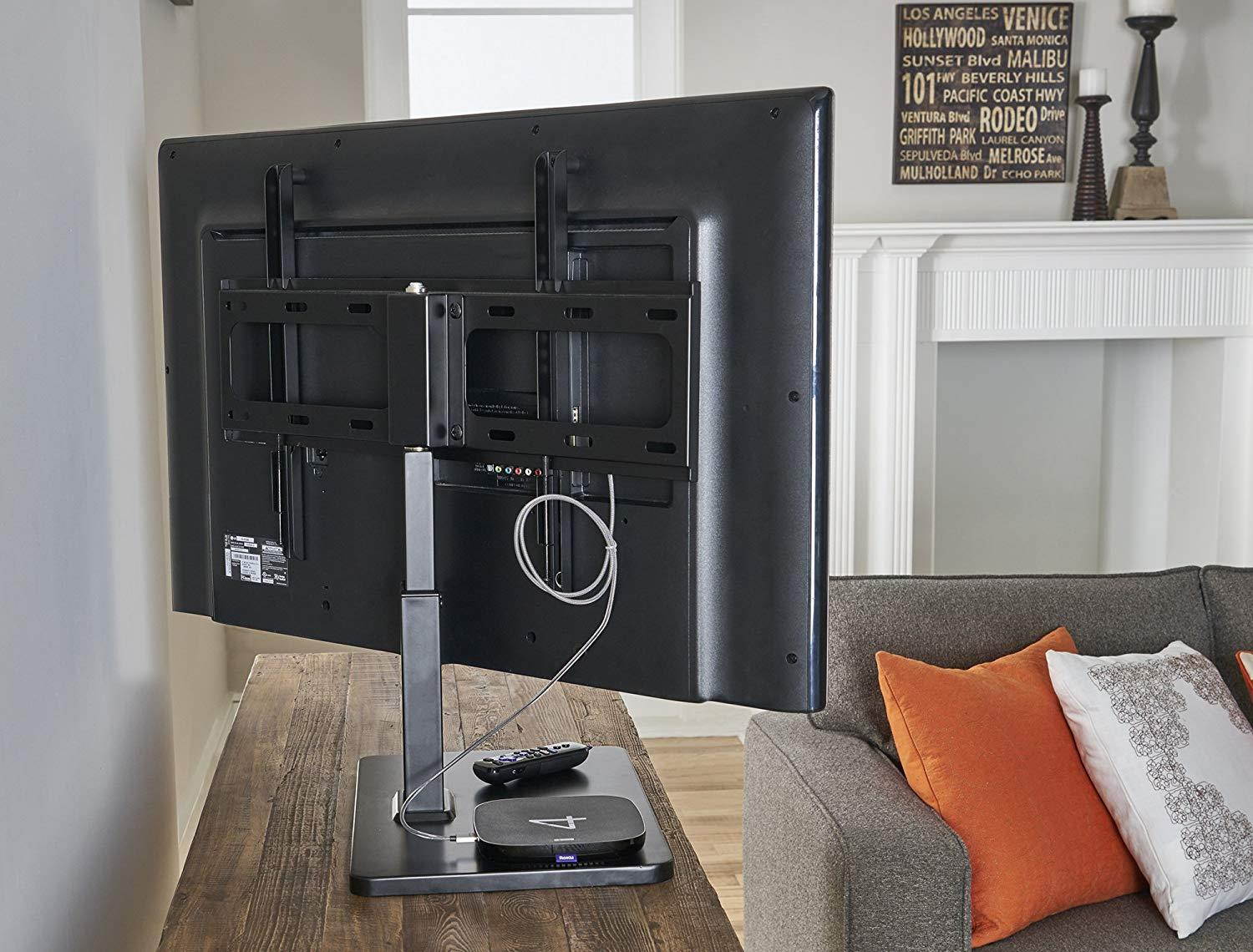 ECHOGEAR Universal Tabletop TV Swivel Stand for 32" to 60" TVs - Improves Stability Plus Adds 75&ordm; of Swivel and 4" of Height Adjust for Better Viewing Angles - EGTV