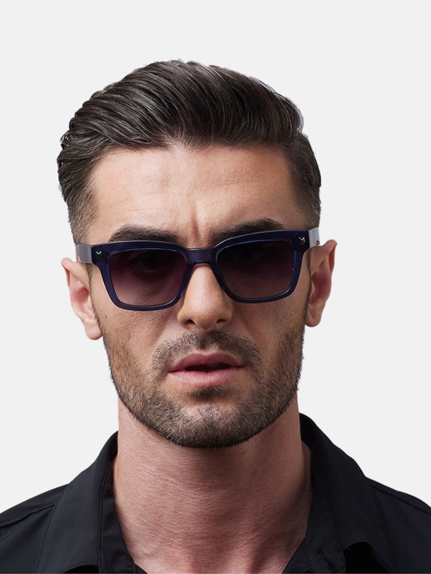 Shisen Fox Okinawa Sapphire Square Unisex UV Protection Sunglasses -52 mm