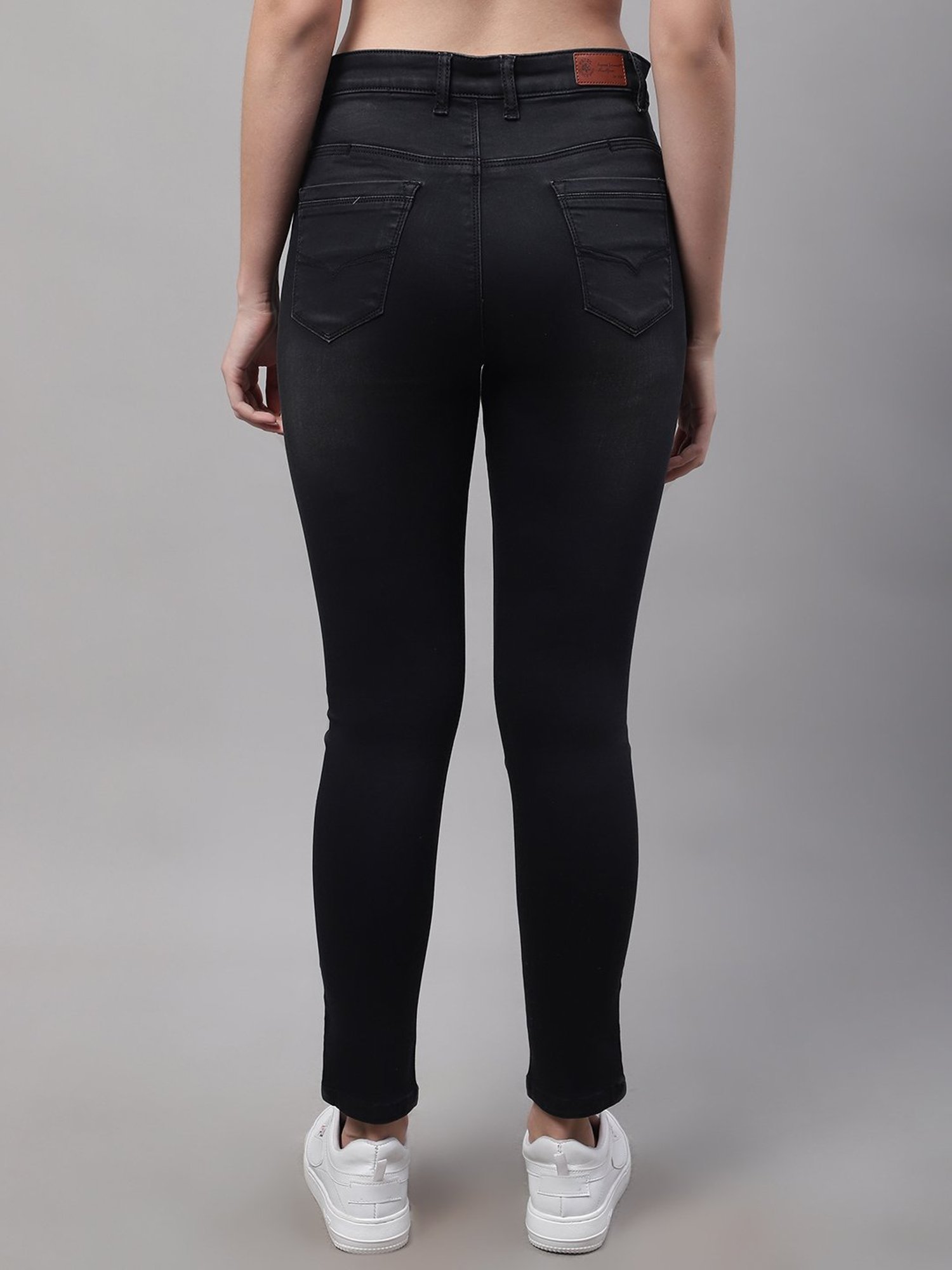 Crozo By Cantabil Black Regular Fit Mid Rise Jeans