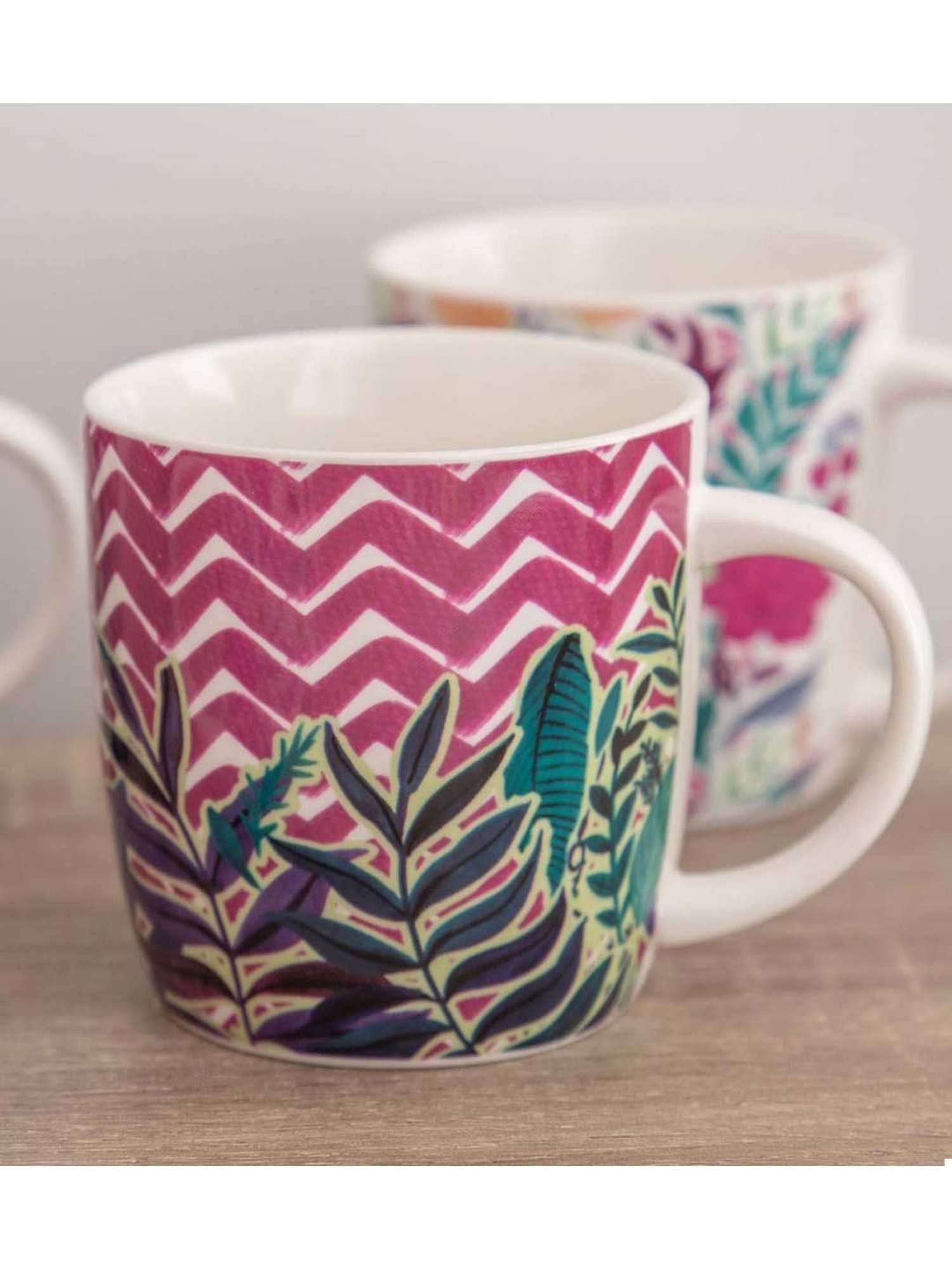 KitchenCraft Multicolor Ceramic Barrel Mug (0.425 L) - Set of 4