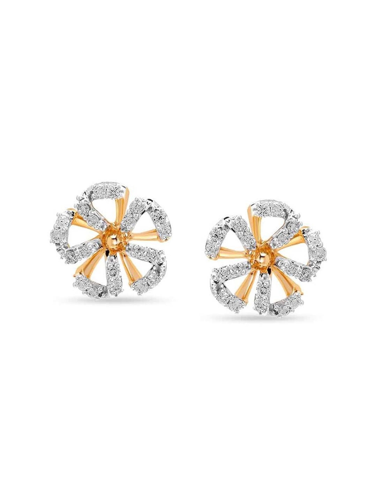 Mia By Tanishq Nature's Finest 14k Gold Floral Delight Stud Earrings