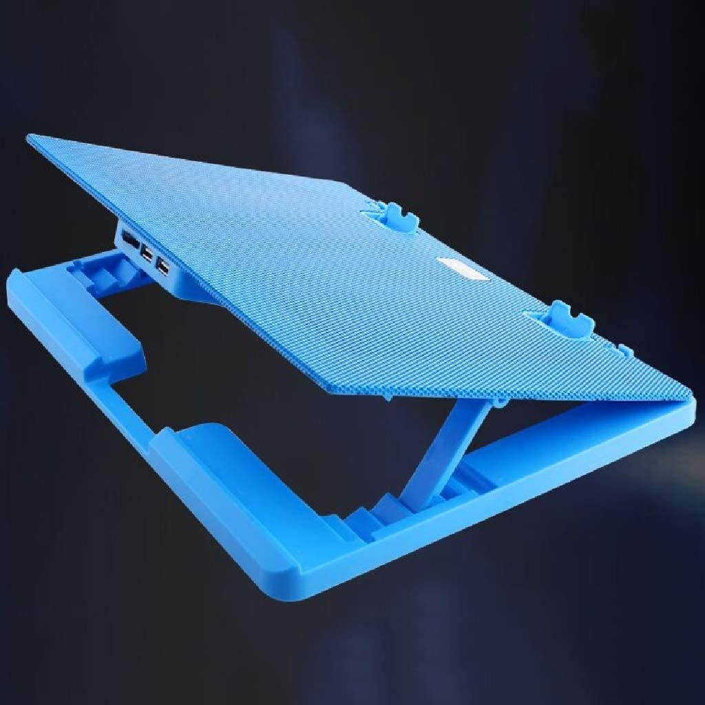 XIAOLI Notebook Cooler 15.6"-17" Laptop Cooler Cooling Pad Slim Portable USB Powered (4 Fans) Adjustable Mount Stand, Black/Blue/White Laptop Cooler pad (Color : Blue)