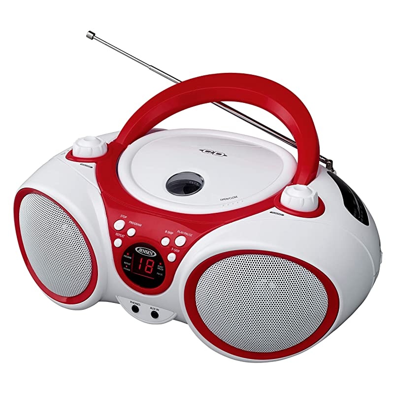 CD-490 Portable Sport Stereo CD Player with AM/FM Radio and Aux Line-in & Headphone Jack (Silver)